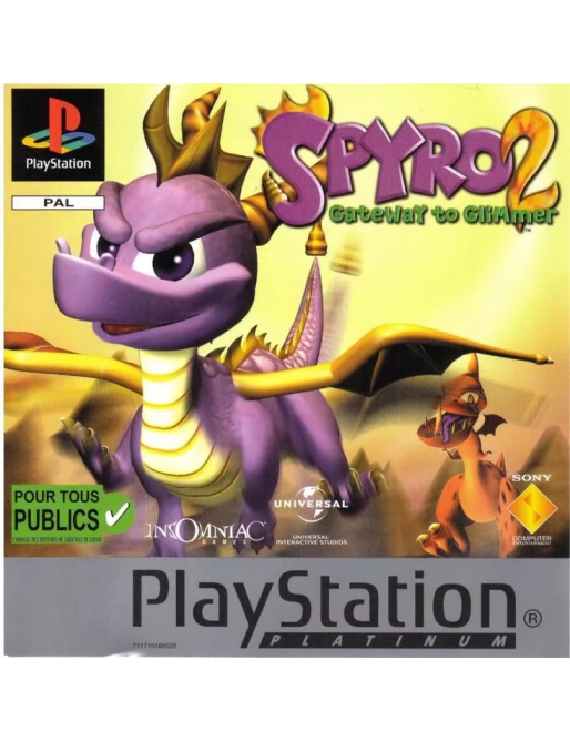Spyro 2 : Gateway to Glimmer - PlayStation - Version Platinum